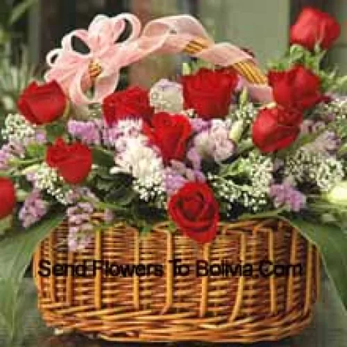 Basket Of 25 Red Roses